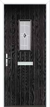 1 Square Murano Composite Front Door in Black Brown