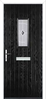 1 Square Murano Composite Front Door in Black