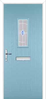 1 Square Murano Composite Front Door in Duck Egg Blue