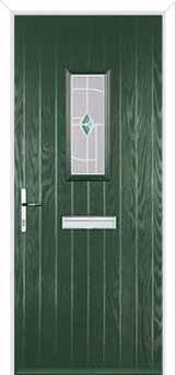 1 Square Murano Composite Front Door in Green