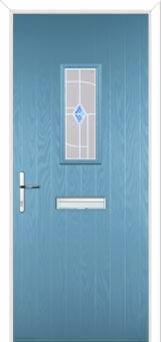 1 Square Murano Composite Front Door in Pastel Blue