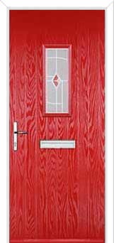 1 Square Murano Composite Front Door in Poppy Red