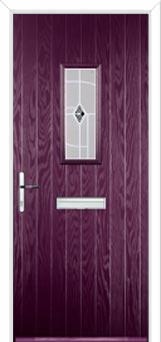 1 Square Murano Composite Front Door in Purple Violet