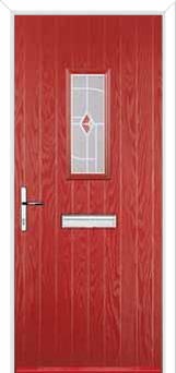 1 Square Murano Composite Front Door in Red