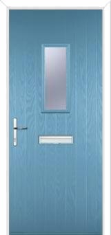 1 Square Composite Front Door in Pastel Blue