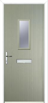 1 Square Composite Front Door in Pebble Grey
