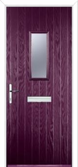 1 Square Composite Front Door in Purple Violet