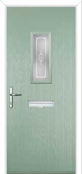 1 Square Staxton Composite Front Door in Chartwell Green
