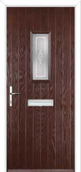 1 Square Staxton Composite Front Door in Darkwood