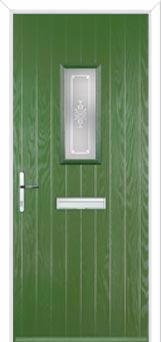 1 Square Staxton Composite Front Door in Fern Green