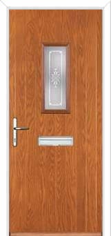 1 Square Staxton Composite Front Door in Oak