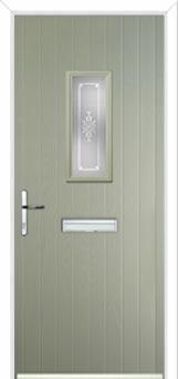 1 Square Staxton Composite Front Door in Pebble Grey