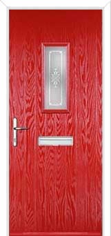 1 Square Staxton Composite Front Door in Poppy Red