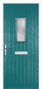 1 Square Staxton Composite Front Door in Turquoise Blue
