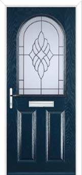 2 Panel 1 Arch Crystal Eternity Composite Front Door in Dark Blue