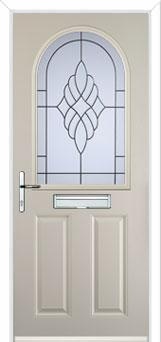 2 Panel 1 Arch Crystal Eternity Composite Front Door in Cream