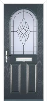 2 Panel 1 Arch Crystal Eternity Composite Front Door in Anthracite Grey