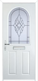 2 Panel 1 Arch Crystal Eternity Composite Front Door in White