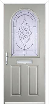2 Panel 1 Arch Elegance Composite Front Door in Agate Grey