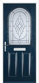 2 Panel 1 Arch Elegance Composite Front Door in Dark Blue