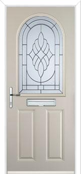 2 Panel 1 Arch Elegance Composite Front Door in Cream
