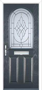 2 Panel 1 Arch Elegance Composite Front Door in Anthracite Grey