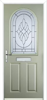2 Panel 1 Arch Elegance Composite Front Door in Pebble Grey