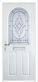 2 Panel 1 Arch Elegance Composite Front Door in White