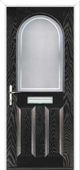 2 Panel 1 Arch Enfield Composite Front Door in Black Brown