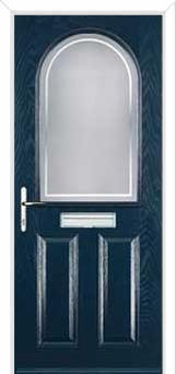 2 Panel 1 Arch Enfield Composite Front Door in Dark Blue