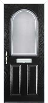 2 Panel 1 Arch Enfield Composite Front Door in Black