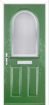 2 Panel 1 Arch Enfield Composite Front Door in Fern Green