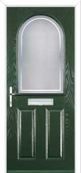 2 Panel 1 Arch Enfield Composite Front Door in Green