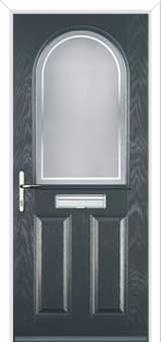 2 Panel 1 Arch Enfield Composite Front Door in Anthracite Grey