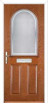 2 Panel 1 Arch Enfield Composite Front Door in Oak