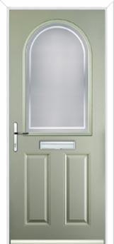 2 Panel 1 Arch Enfield Composite Front Door in Pebble Grey