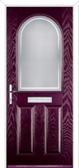2 Panel 1 Arch Enfield Composite Front Door in Purple Violet