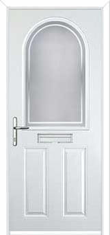 2 Panel 1 Arch Enfield Composite Front Door in White