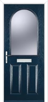 2 Panel 1 Arch Glazed Composite Front Door in Dark Blue