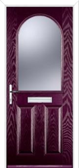 2 Panel 1 Arch Glazed Composite Front Door in Purple Violet