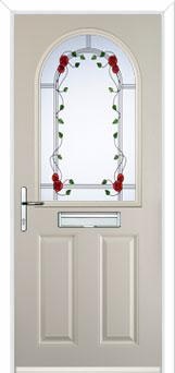 2 Panel 1 Arch Mackintosh Rose Composite Front Door in Cream
