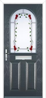 2 Panel 1 Arch Mackintosh Rose Composite Front Door in Anthracite Grey