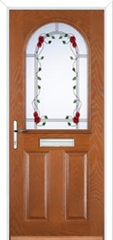 2 Panel 1 Arch Mackintosh Rose Composite Front Door in Oak