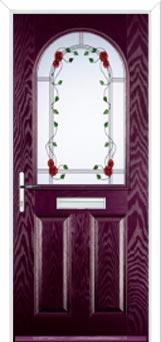 2 Panel 1 Arch Mackintosh Rose Composite Front Door in Purple Violet