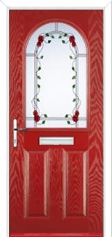 2 Panel 1 Arch Mackintosh Rose Composite Front Door in Red