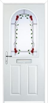 2 Panel 1 Arch Mackintosh Rose Composite Front Door in White