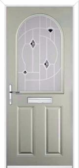 2 Panel 1 Arch Murano Composite Front Door in Agate Grey