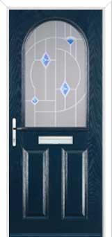 2 Panel 1 Arch Murano Composite Front Door in Dark Blue