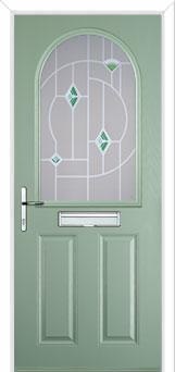 2 Panel 1 Arch Murano Composite Front Door in Chartwell Green