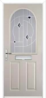 2 Panel 1 Arch Murano Composite Front Door in Cream